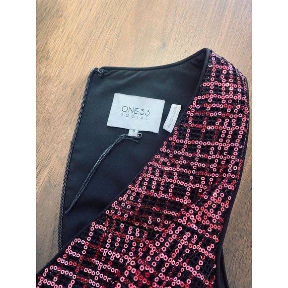 One33 Social Sequin Side Bow Dress in Fuchsia 0 8 - Picture 9 of 12